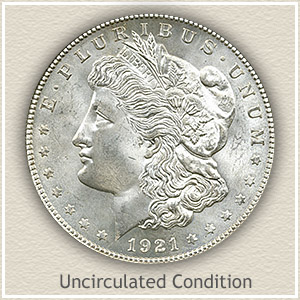 dollar 1921 silver morgan value uncirculated worth condition coinstudy minted