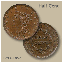US Half Cent Values | Minted 1793-1857