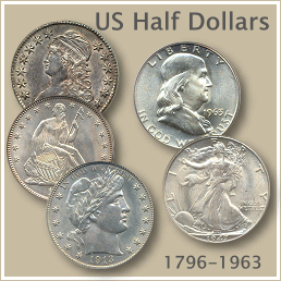 Uncirculated Bust Half, Seated Liberty, Barber, Walking Liberty and Franklin Half Dollar