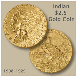 Indian $2.5 Dollar Gold Coin
