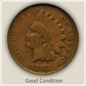 1868 Indian Head Penny Good Condition
