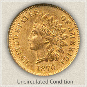 1870 Indian Head Penny Uncirculated Condition