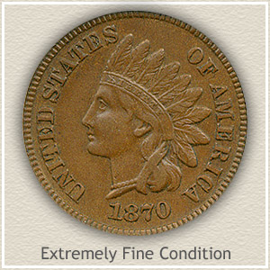 1870 Indian Head Penny Extremely Fine Condition