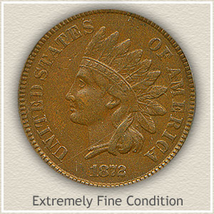 1872 Indian Head Penny Extremely Fine Condition