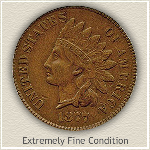 1877 Indian Head Penny Extremely Fine Condition