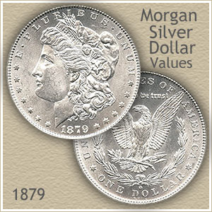 1879 Morgan Silver Dollar (Extremely Fine to Almost Uncirculated) -  Currency and Coin