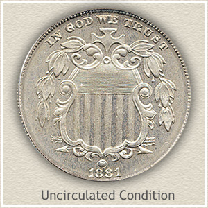 1881 Shield Nickel | Uncirculated Condition