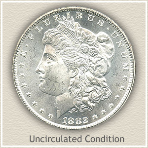 1882 Morgan Silver Dollar Uncirculated Condition