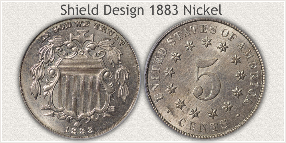 1883 Shield Nickel Design Variety