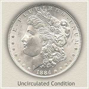 1884 Morgan Silver Dollar Uncirculated Condition