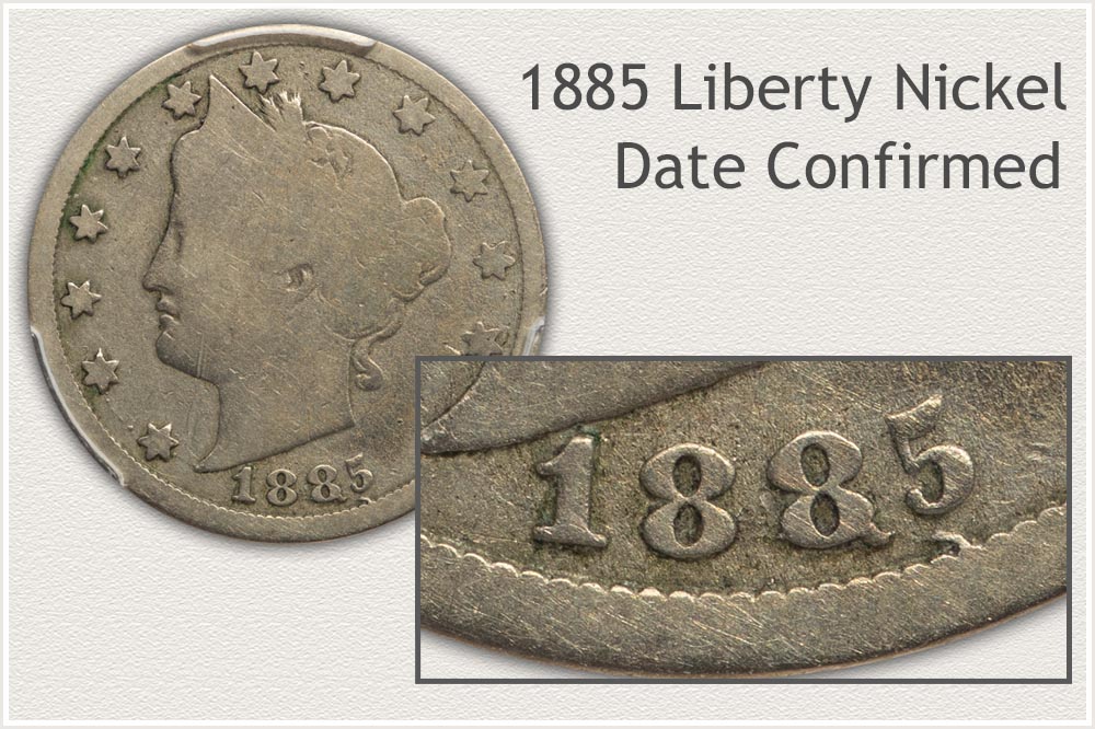 Close-Up Date of 1885 Liberty Nickel