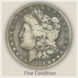 1886 Morgan Silver Dollar Fine Condition
