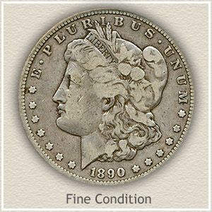 1890 Morgan Silver Dollar Fine Condition