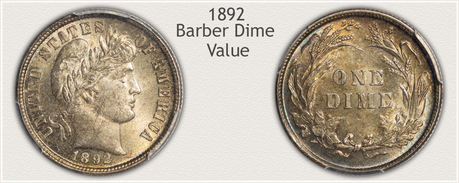 1892 Dime - Barber Dime Series - Obverse and Reverse View