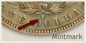 Mintmark Location 1893 Morgan Silver Dollar