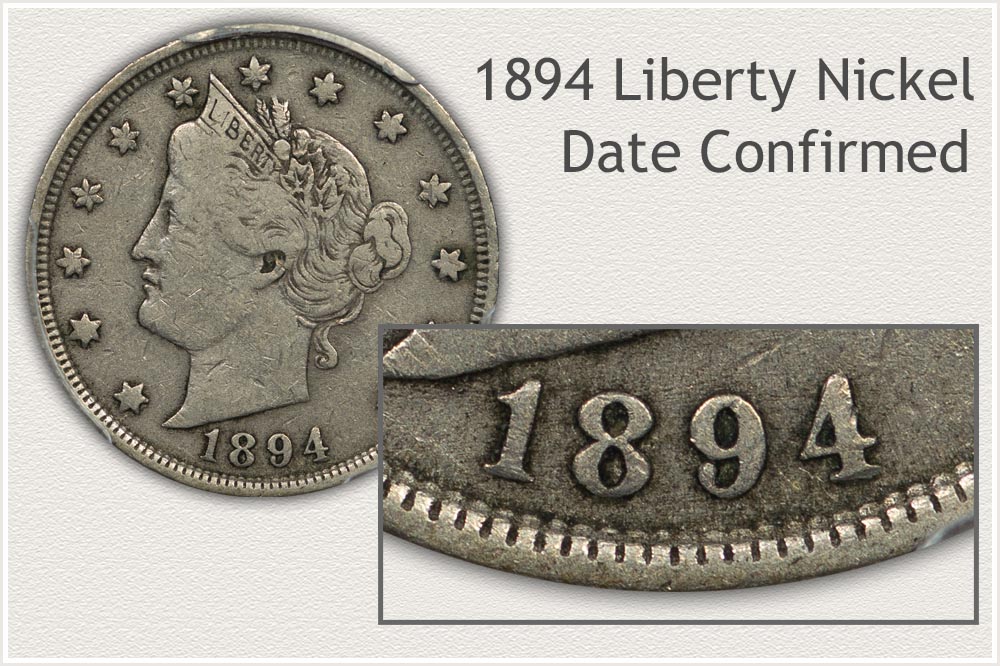 Close-Up View of the Date on a 1894 Nickel