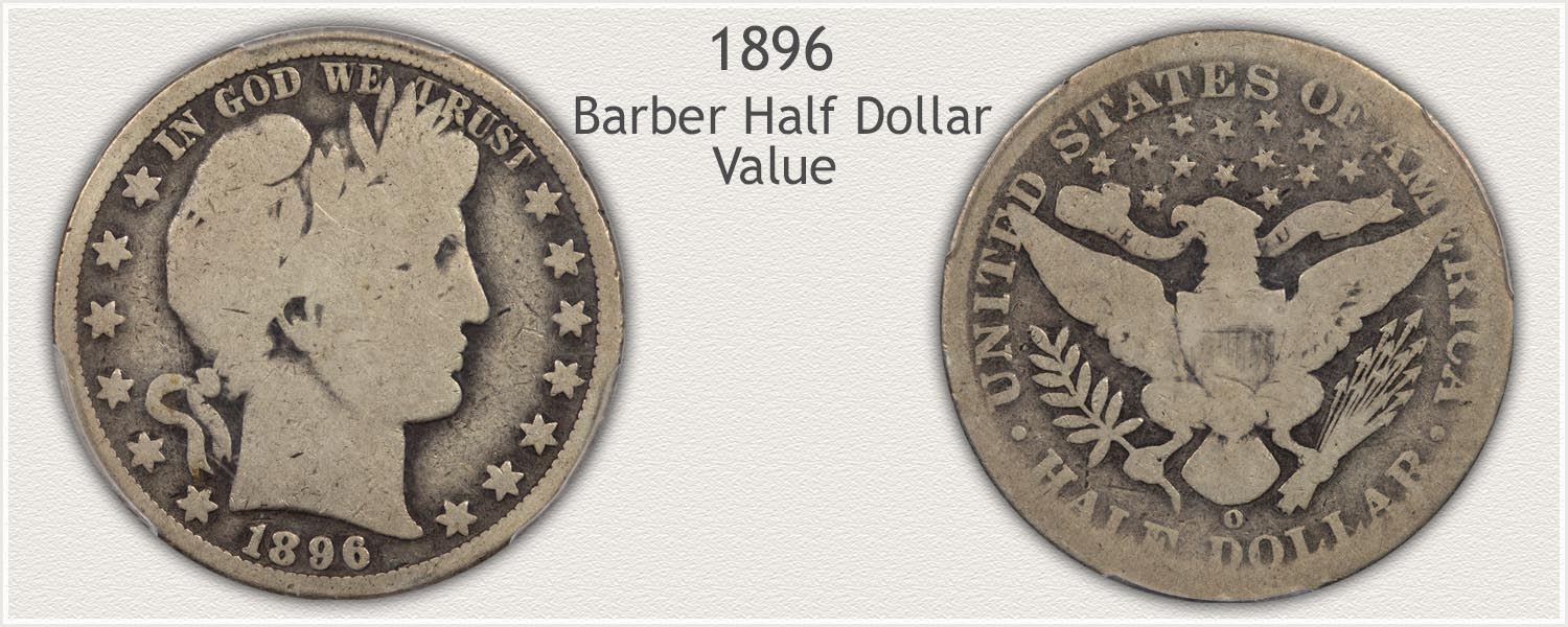 1896 Half Dollar - Barber Half Dollar Series - Obverse and Reverse View