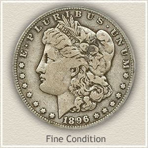 1896 Morgan Silver Dollar Fine Condition