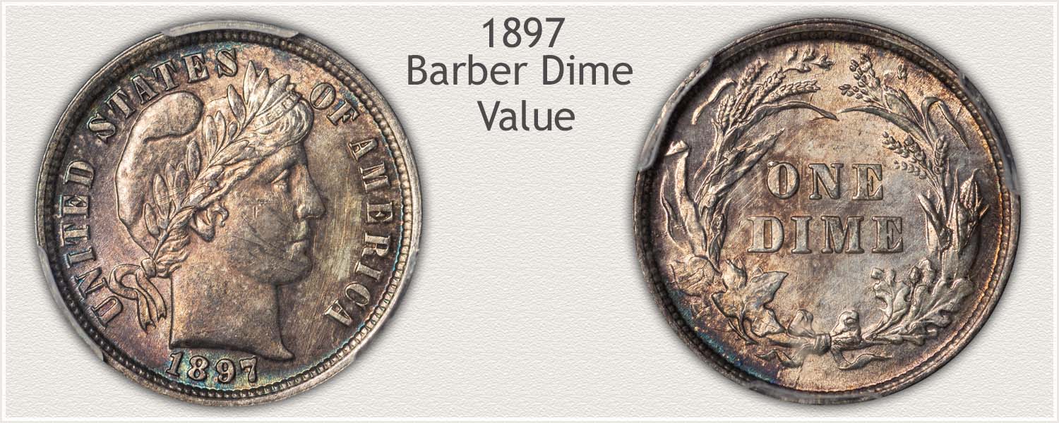 1897 Dime - Barber Dime Series - Obverse and Reverse View