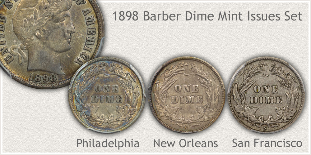 1898 Mint Issues Set of Barber Dimes