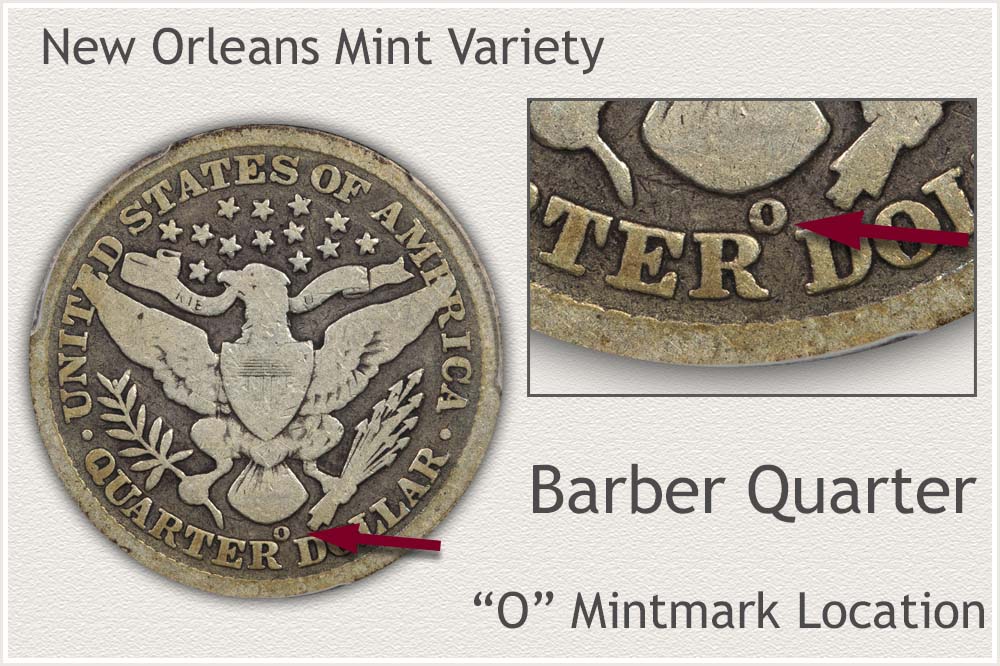 1898-O Mintmark Barber Quarter
