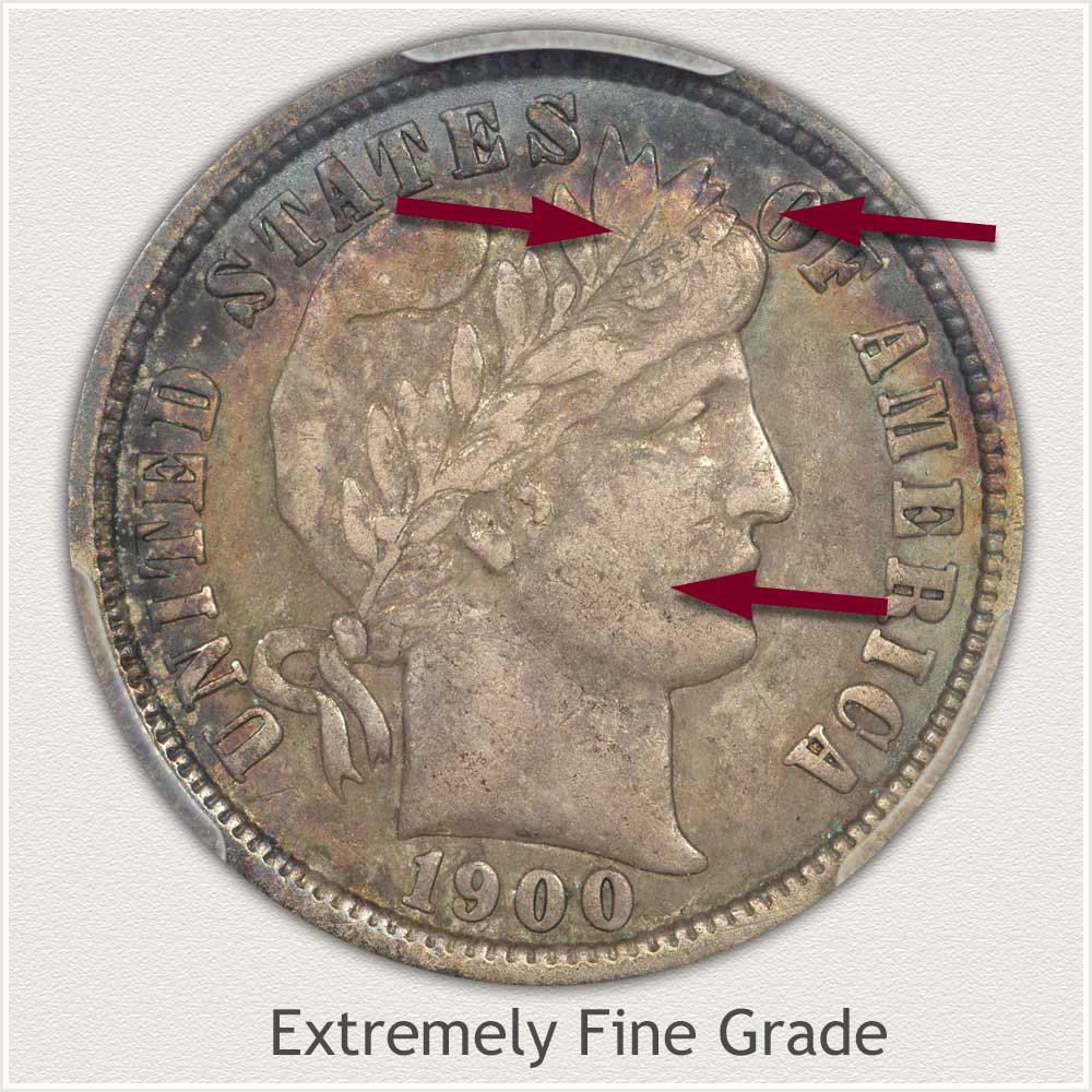 1900 Barber Dime Extremely Fine Grade