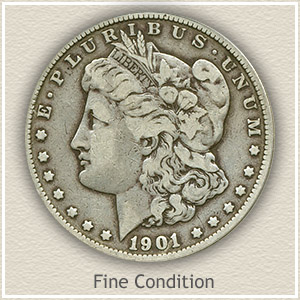 1901 Morgan Silver Dollar Fine Condition