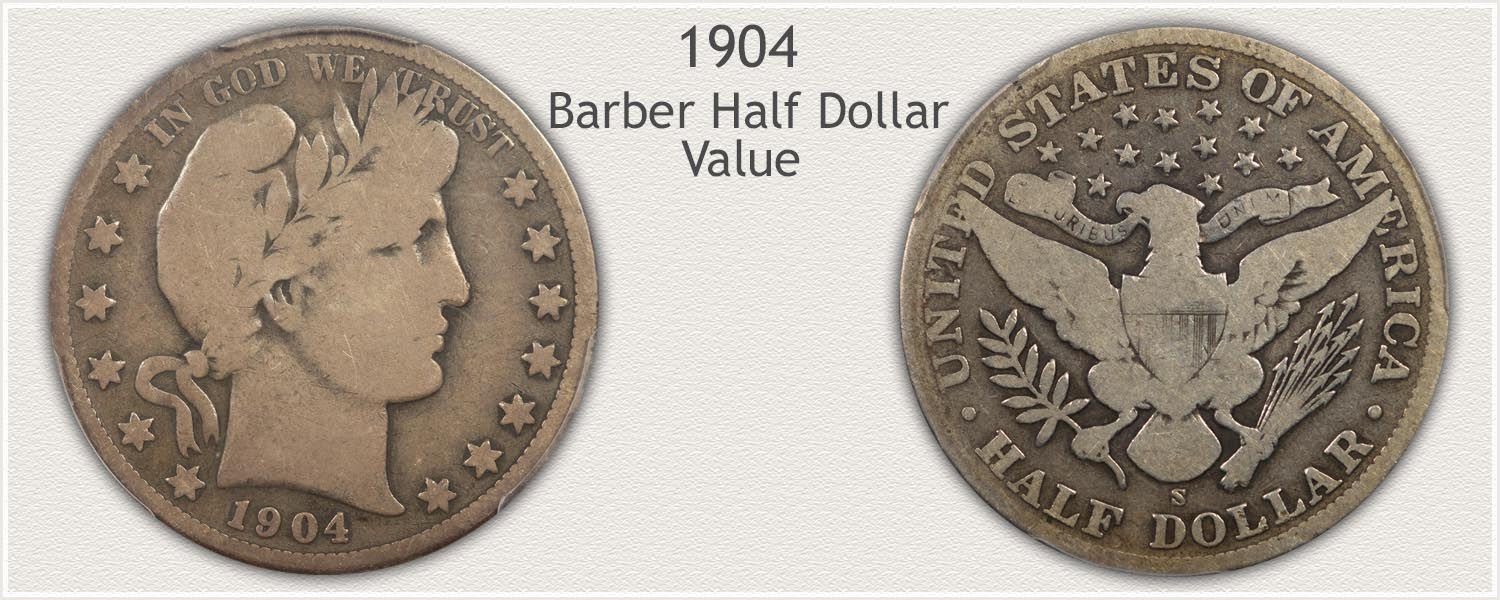 1904 Half Dollar - Barber Half Dollar Series - Obverse and Reverse View