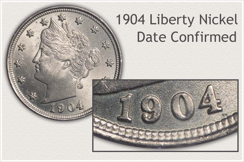 Detail View of 1904 Date Liberty Nickel