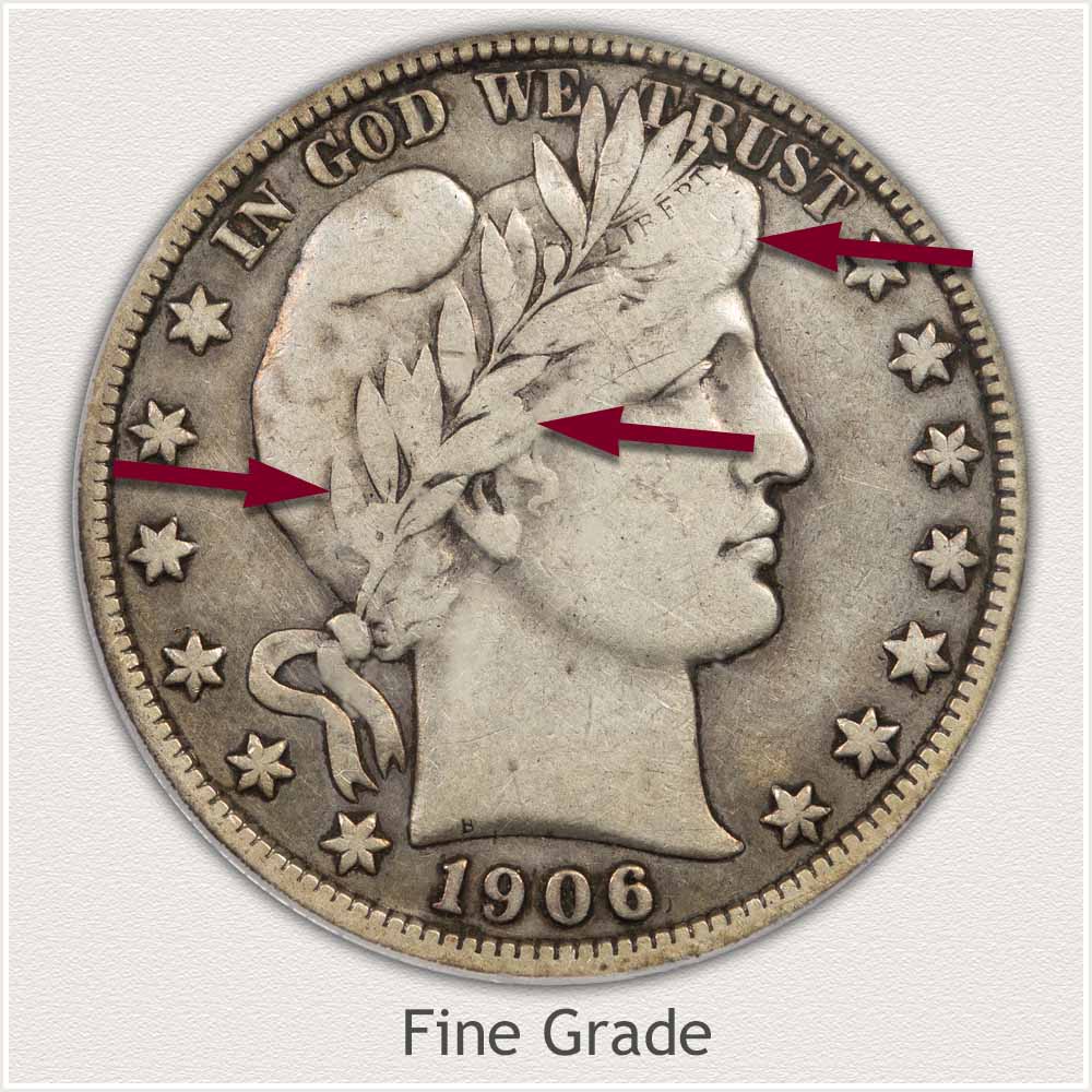 Fine Grade 1906 Barber Half Dollar