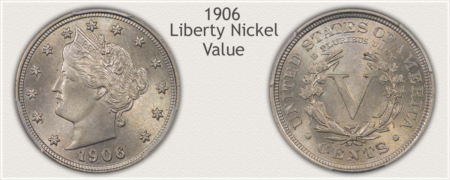 Obverse and Reverse Views of a 1906 Liberty Nickel