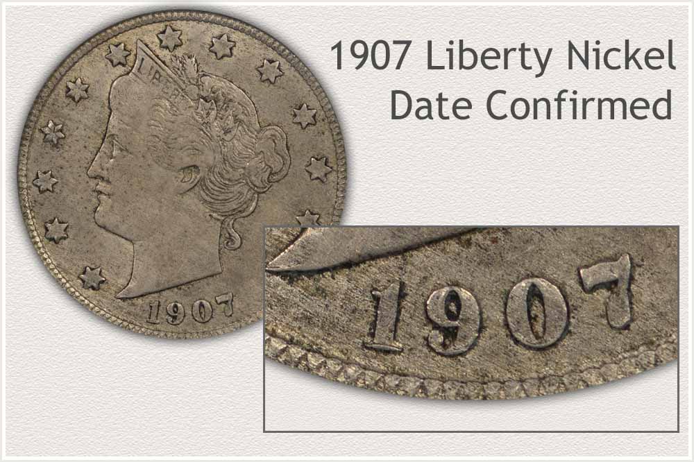Close Up Image Confirming 1907 Liberty Nickel