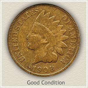 1908 Indian Head Penny Good Condition