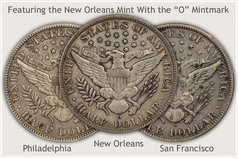 Mint Issues of 1909 Barber Half Dollars Featuring New Orleans Variety