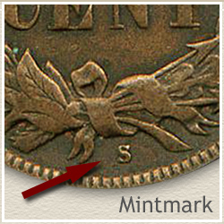 1909 Indina Penny S Mintmark Location