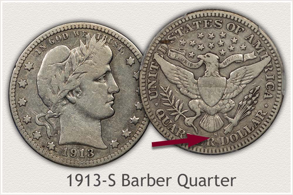 1913-S Barber Quarter