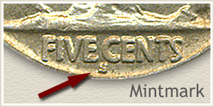 1916 Nickel S Mintmark Location