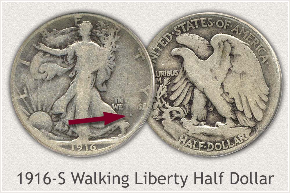 1916-S Walking Liberty Half Dollar