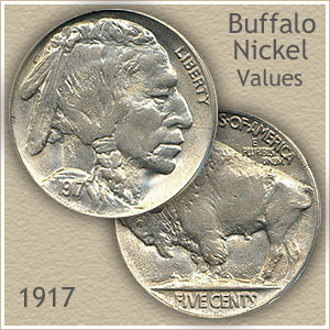 Nice *Low Priced* Vintage Coin for any collection Buffalo Nickel 1917-P F/F 