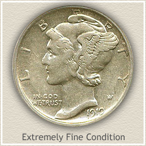1919 Dime Extremely Fine Condition