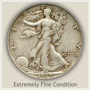 1919 Half Dollar Extremely Fine Condition