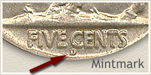 1919 Nickel D Mintmark Location