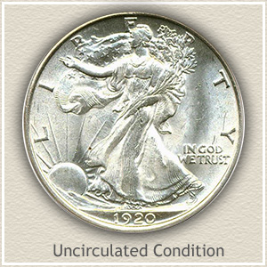 1920 Half Dollar Uncirculated Condition