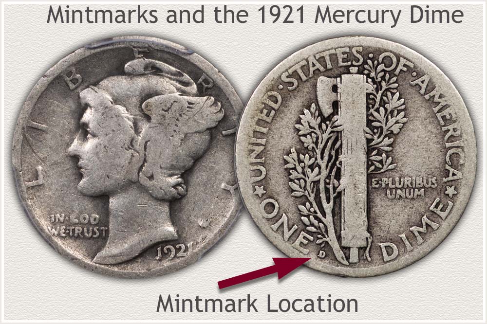 1921 Mercury Dime Obverse and Reverse