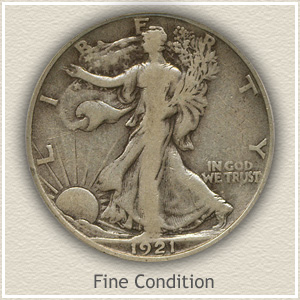 1921 Half Dollar Fine Condition