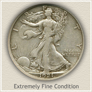 1921 Half Dollar Extremely Fine Condition