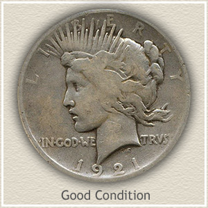 1921 Peace Silver Dollar Good Condition