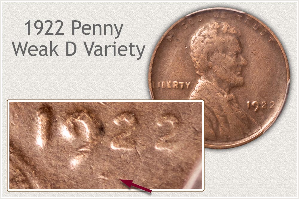 1922 Penny Weak D Variety
