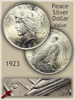 1923 d peace silver dollar coin value facts