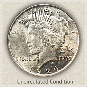 1924 Peace Silver Dollar Brilliant Uncirculated BU 